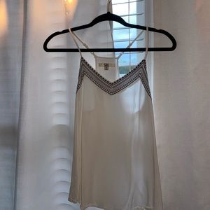 Navy & White Transparent V-Line Tank Top